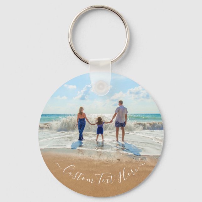 Design Your Own Custom Photo and Text Keychain (Front)