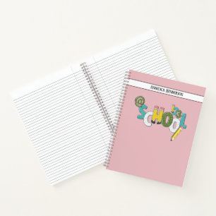 Design your own Custom School notes Lined Pink Notebook
