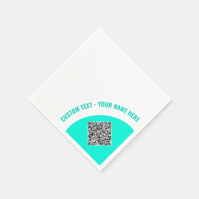 Design Your Own Custom Text and QR Code Napkins (Corner)