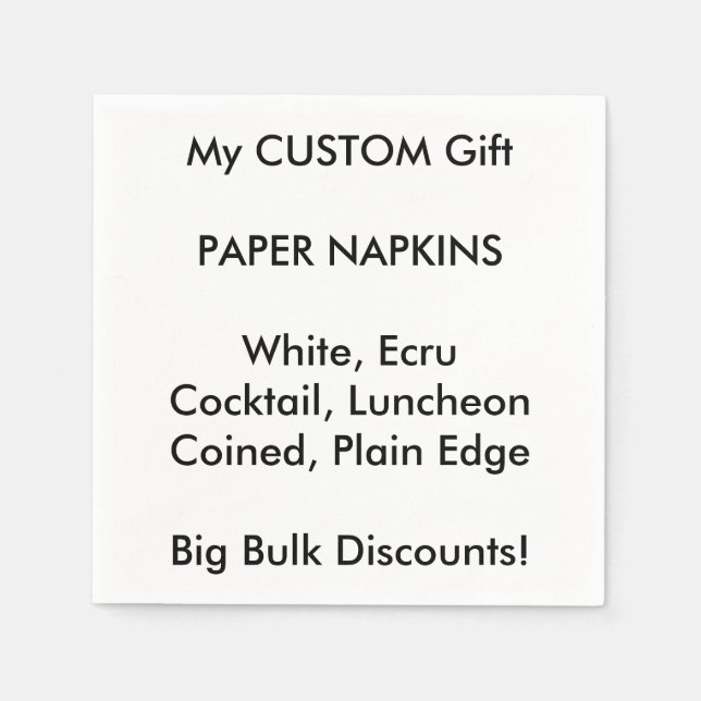 Design Your Own Customisable Paper Napkins (Front)