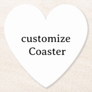 Design Your Own customise Heart Paper Coaster