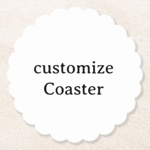 Design Your Own customise Scalloped Round  Paper Coaster