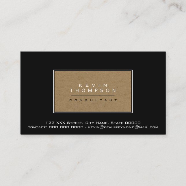 design your own elegant black prof standard business card (Front)