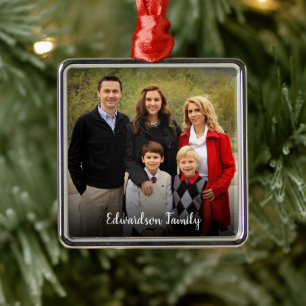 Design your own family photo Christmas Metal Tree Decoration