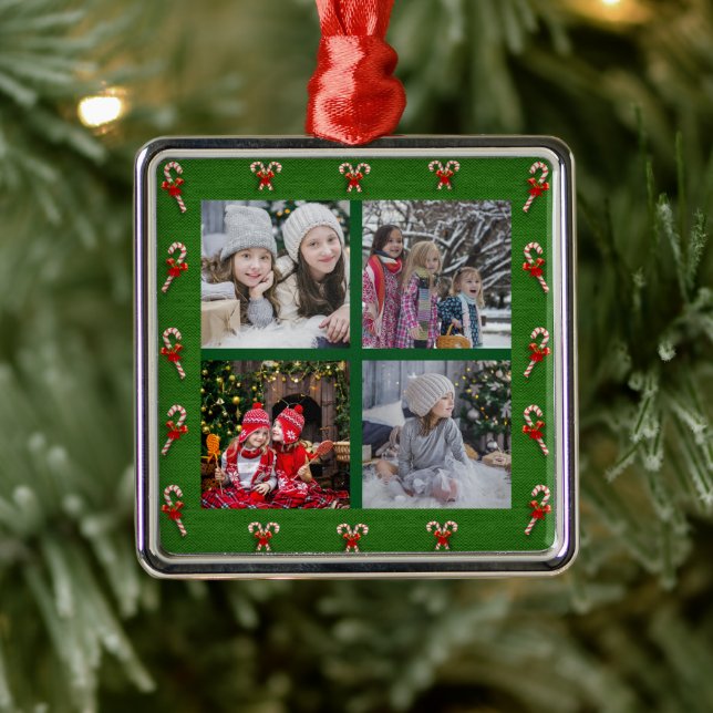 Design your own family photo collage Christmas Metal Tree Decoration (Tree)