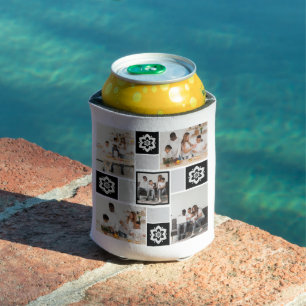 Design Your Own Floral 5 Photo Collage Can Cooler