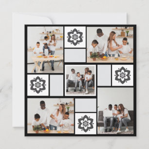 Design Your Own Floral 5 Photo Collage Card