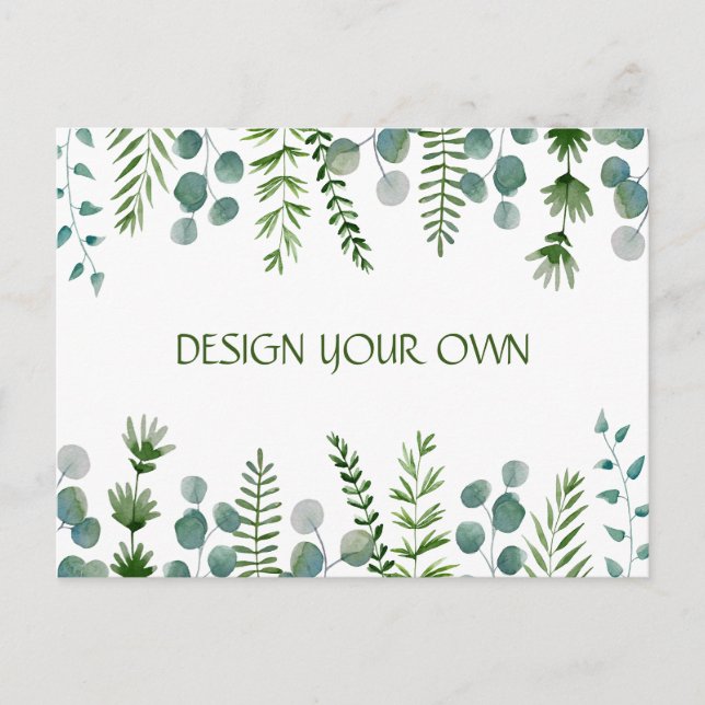  Design your own floral Invitation Postcard (Front)