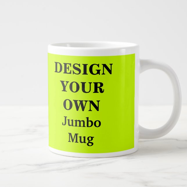 Design Your Own Fluorescent Yellow Day-Glow Large Coffee Mug (Right)