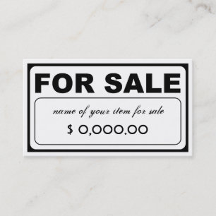 design your own FOR SALE sign (with QR code) Business Card