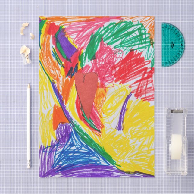 Design Your Own Gift Wrap with Your Kid's Art Tissue Paper (Craft)