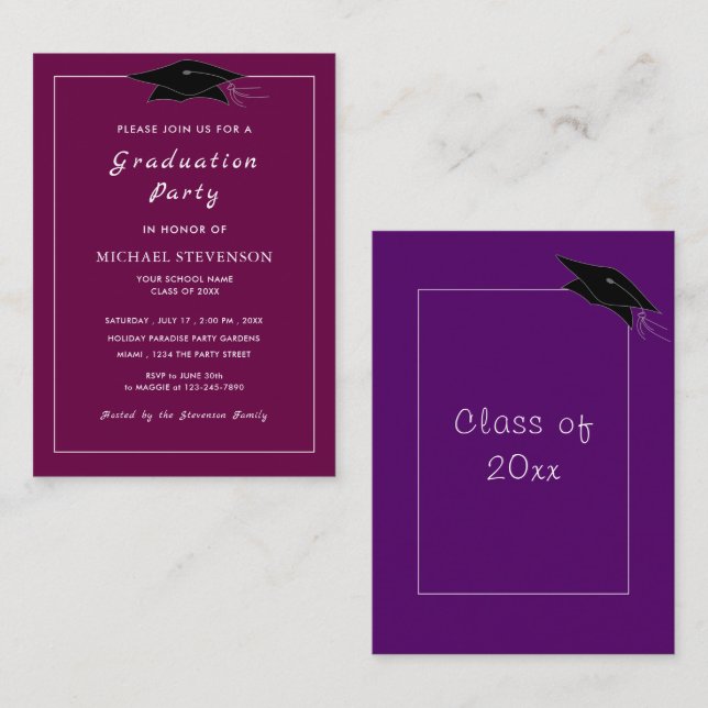 Design Your Own Graduation Invitations Template (Front/Back)