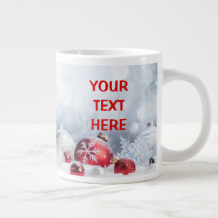 Design Your Own Jumbo Mug - Christmas Snow Baubles