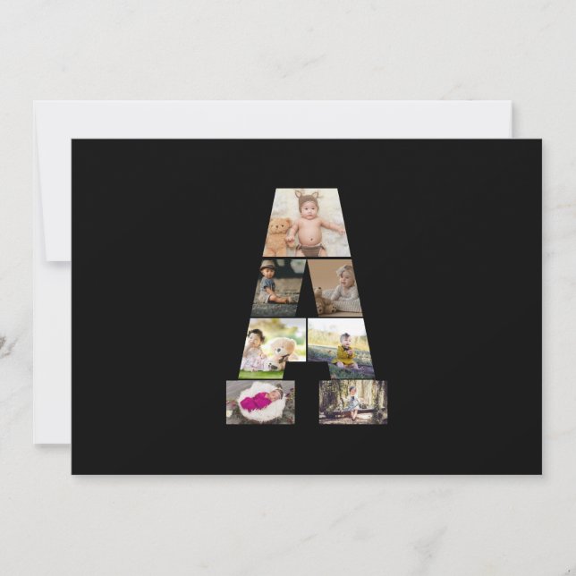 Design Your Own Letter A Photo Collage Announcement (Front)