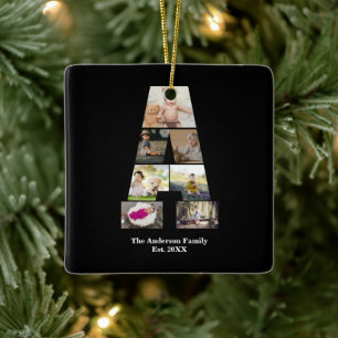 Design Your Own Letter A Photo Collage Ceramic Ornament
