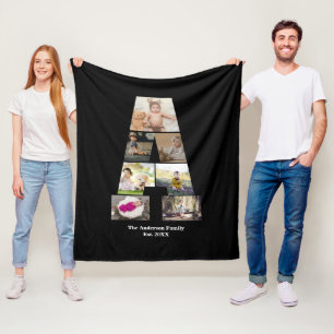 Design Your Own Letter A Photo Collage Fleece Blanket