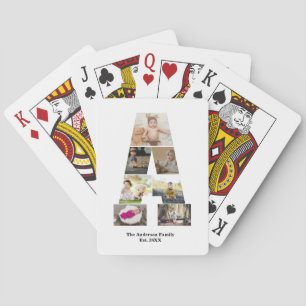 Design Your Own Letter A Photo Collage Playing Cards