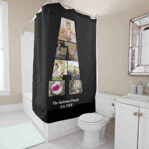 Design Your Own Letter A Photo Collage Shower Curtain