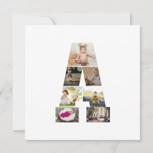 Design Your Own Letter A Photo Collage Thank You Card