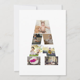 Design Your Own Letter A Photo Collage Thank You Card