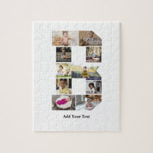 Design Your Own Letter B Photo Collage Jigsaw Puzzle