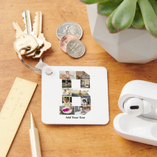 Design Your Own Letter B Photo Collage Key Ring