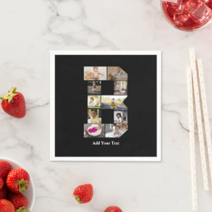 Design Your Own Letter B Photo Collage Napkin
