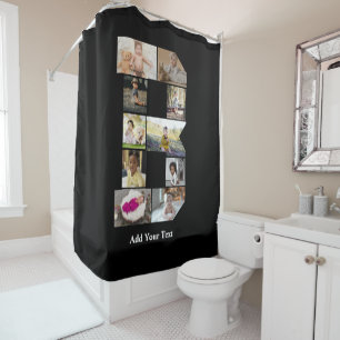 Design Your Own Letter B Photo Collage Shower Curtain