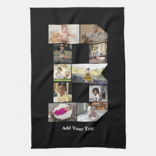 Design Your Own Letter B Photo Collage Tea Towel