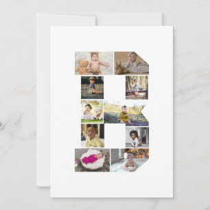 Design Your Own Letter B Photo Collage Thank You Card