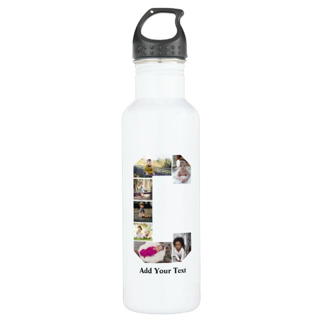 Design Your Own Letter C Photo Collage 710 Ml Water Bottle (Front)