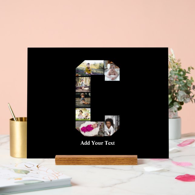 Design Your Own Letter C Photo Collage Acrylic Sign (Wedding)