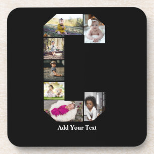 Design Your Own Letter C Photo Collage Coaster
