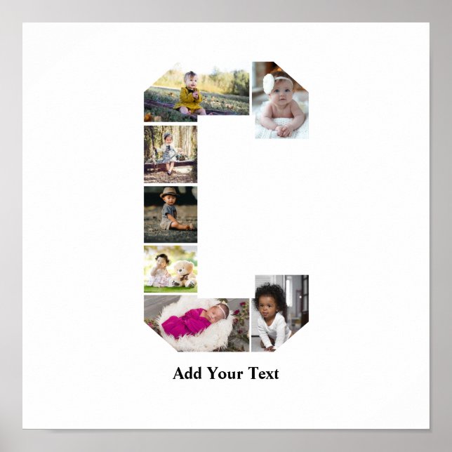 Design Your Own Letter C Photo Collage Poster (Front)