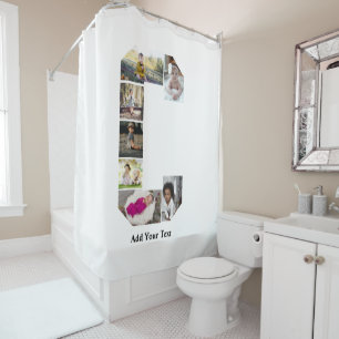 Design Your Own Letter C Photo Collage Shower Curtain
