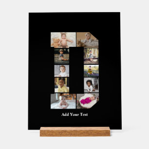 Design Your Own Letter D Photo Collage Acrylic Sign
