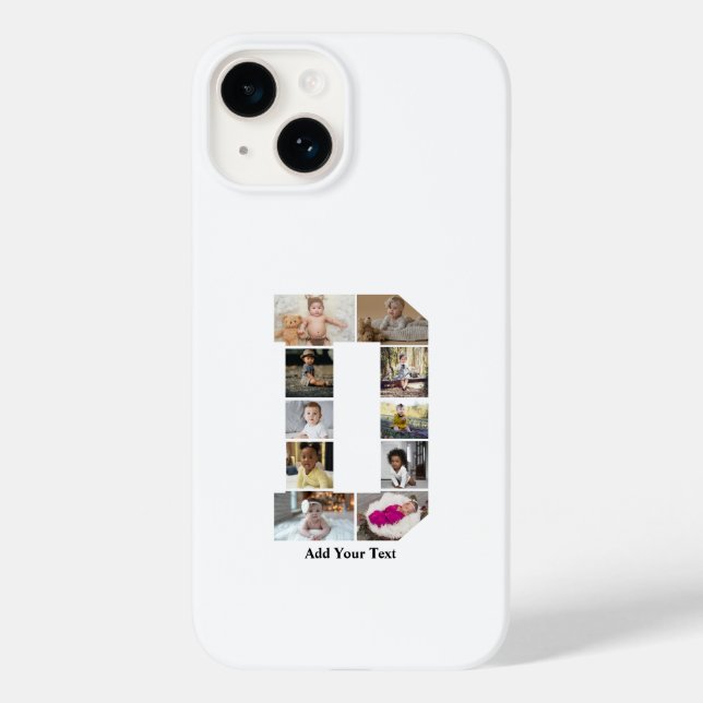 Design Your Own Letter D Photo Collage Case-Mate iPhone Case (Back)