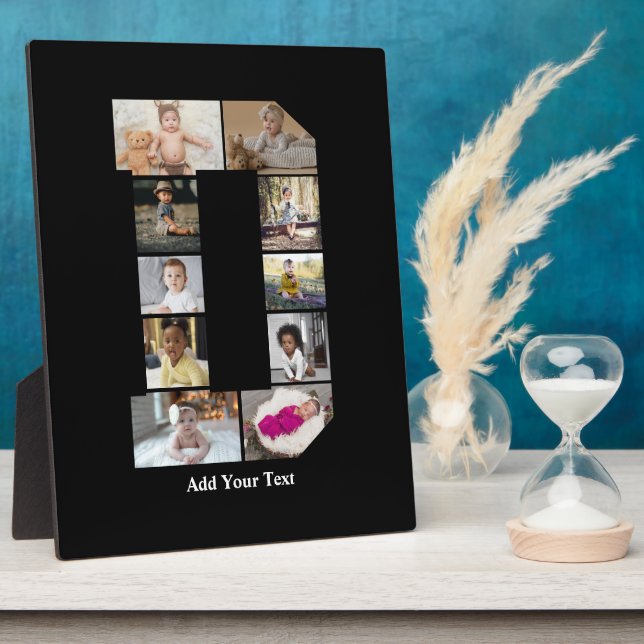 Design Your Own Letter D Photo Collage Plaque (Side)