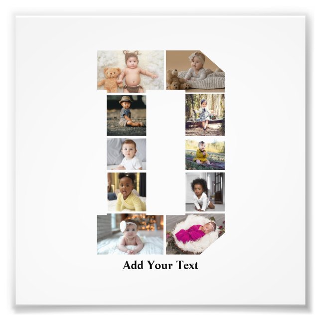 Design Your Own Letter D Photo Collage Print (Front)