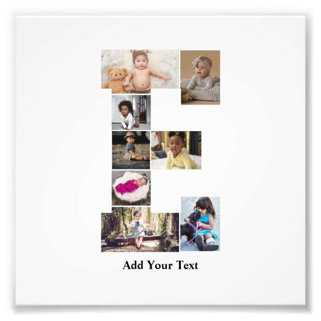 Design Your Own Letter E Photo Collage Print (Front)
