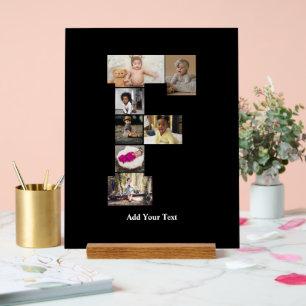 Design Your Own Letter F Photo Collage Acrylic Sign