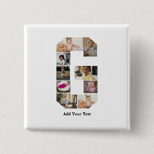Design Your Own Letter G Photo Collage 15 Cm Square Badge