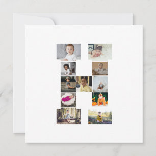 Design Your Own Letter H Photo Collage Announcement