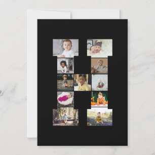 Design Your Own Letter H Photo Collage Announcement