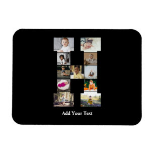 Design Your Own Letter H Photo Collage Magnet
