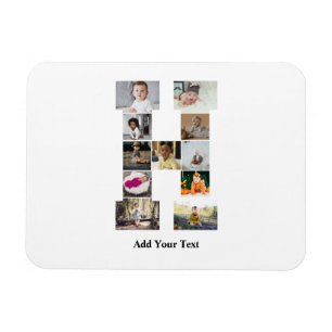 Design Your Own Letter H Photo Collage Magnet