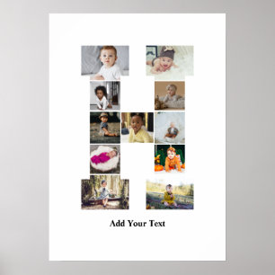 Design Your Own Letter H Photo Collage Poster
