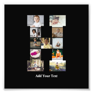 Design Your Own Letter H Photo Collage Print