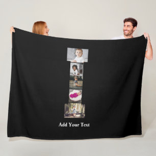 Design Your Own Letter I Photo Collage Fleece Blanket