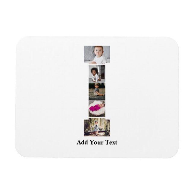 Design Your Own Letter I Photo Collage Magnet (Horizontal)